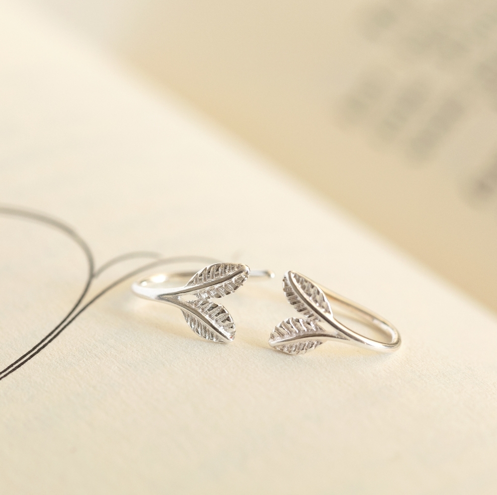Frosted Leaf Earrings - Only 2 left! - Picture 6 of 10